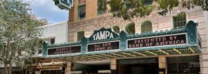 Tampa Theater building and marquee sign in downtown Tampa, FL